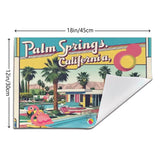 Old Palm Springs California Mid Mod Flamingo Quirky Fun Placemat - Mid Century Modern Gal