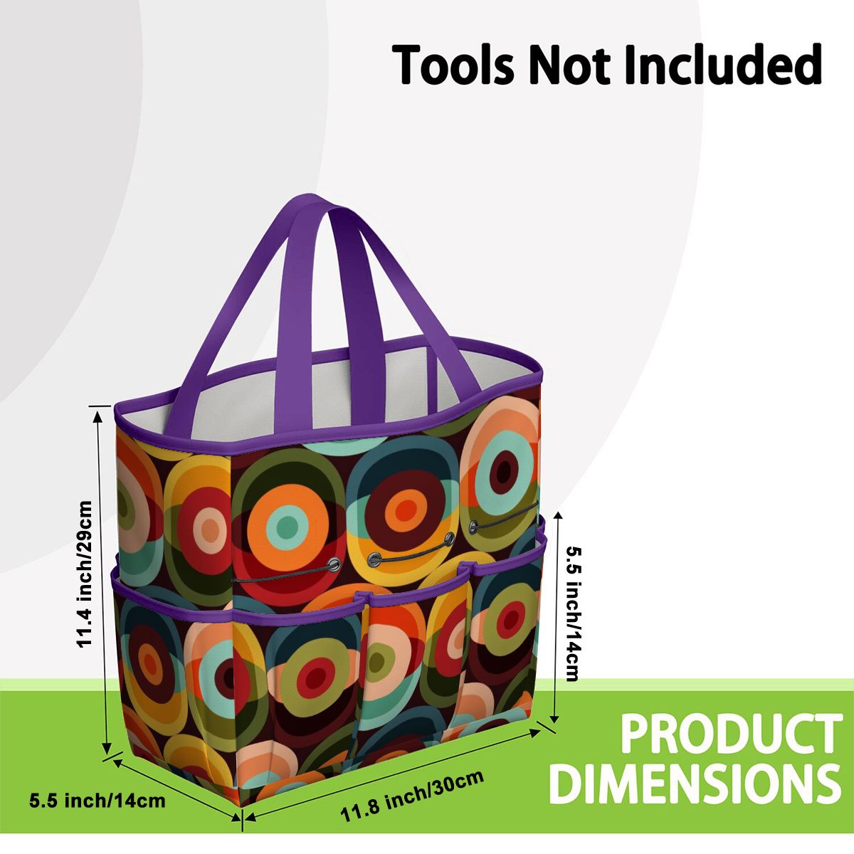 Retro Groovy Mod Space Orb Designed Mid Century Modern Garden Tool Bag