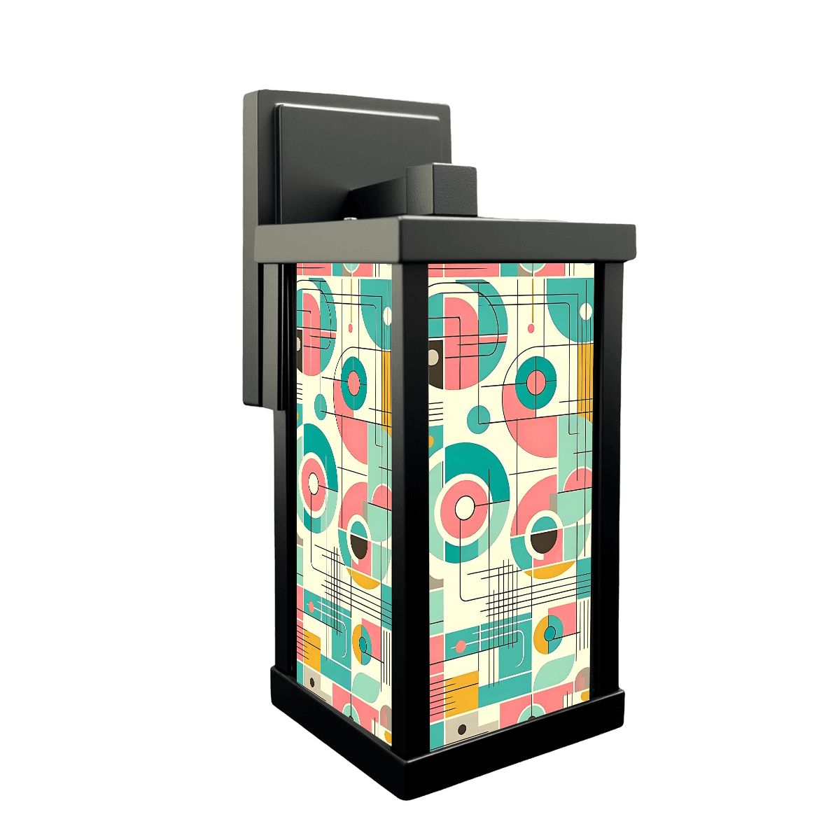 Mid Century Modern Bauhaus Pink, Teal Yellow Light Wall Sconces, Indoor Outdoor Patio Wall Light - Mid Century Modern Gal