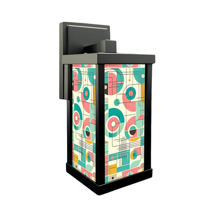 Mid Century Modern Bauhaus Pink, Teal Yellow Light Wall Sconces, Indoor Outdoor Patio Wall Light - Mid Century Modern Gal