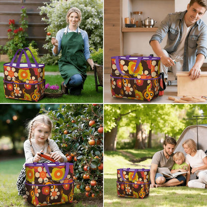 Retro Flower Power 70s Garden Tool Bag