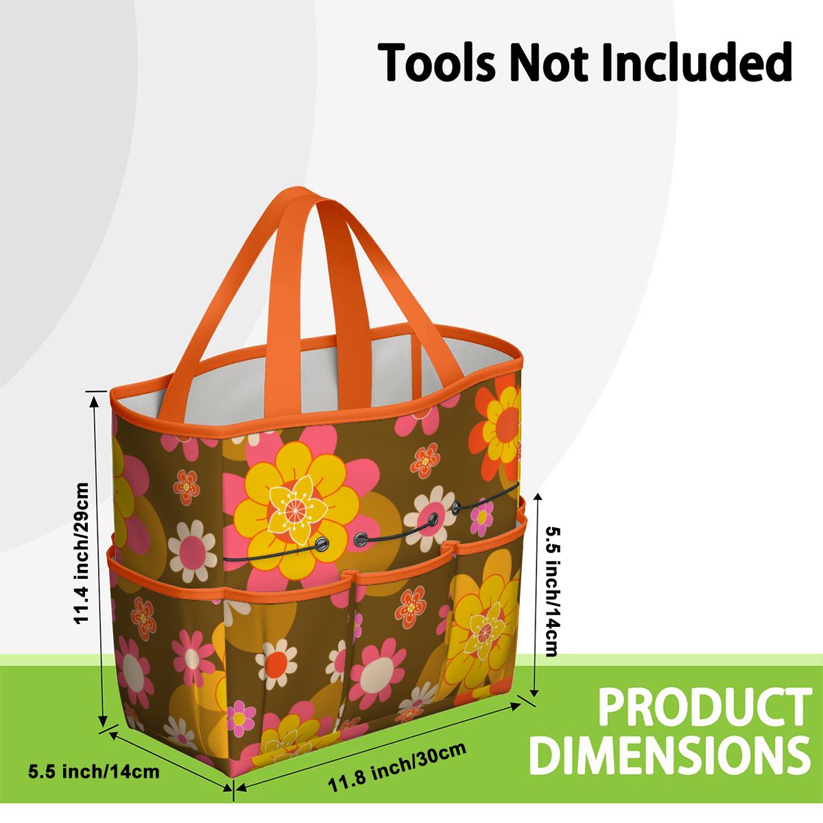 Retro 70s Groovy Flower Power Garden Tool Bag
