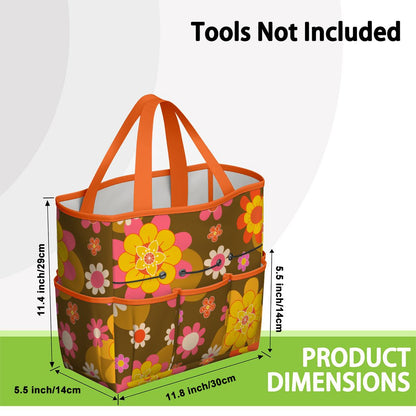 Retro 70s Groovy Flower Power Garden Tool Bag