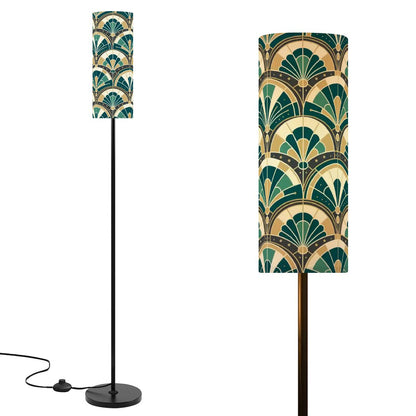Art Deco Peacock Inspired Slim Floor Lamp - Mid Century Modern Gal