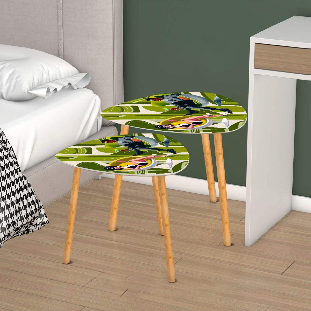 Mid Century Modern Groovy Mod Couple Cocktail Tables, Retro Nesting Tables - Mid Century Modern Gal