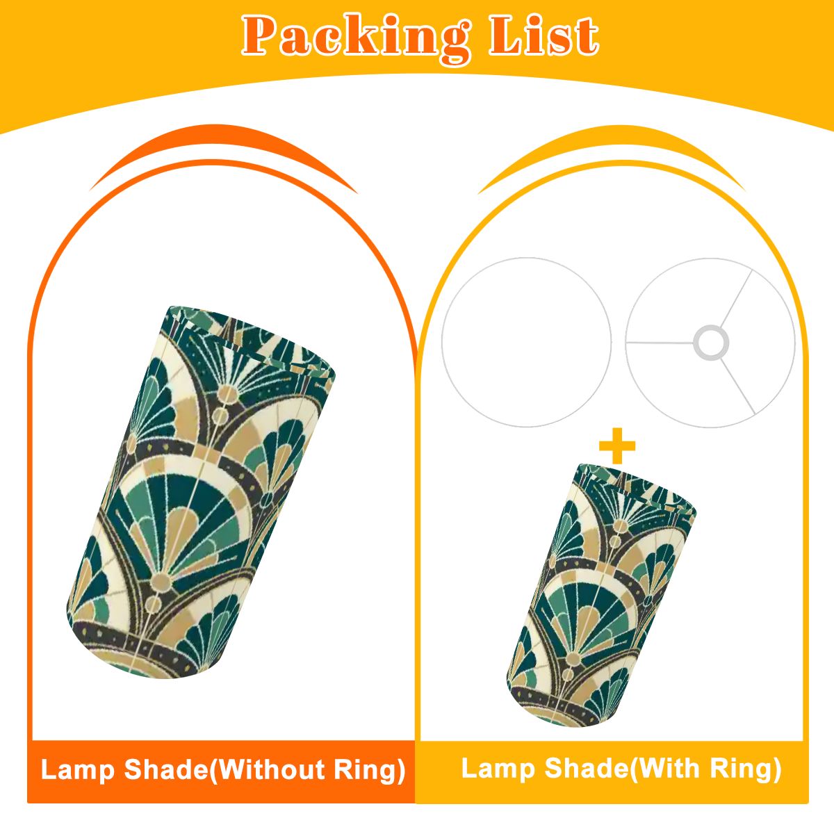 Art Deco Peacock Inspired Lamp SHADE ONLY - For Arc Floor Lamps Only - Mid Century Modern Gal
