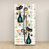 Atomic Cat Mid Century Modern Starburst, Retro Mod Self Adhesive Refrigerator Wrap Set - Mid Century Modern Gal