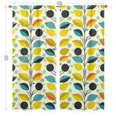 Mid Century Modern Scandinavian Yellow, Aqua, Orange, Mid Mod Retro Window Curtains (two panels) - Mid Century Modern Gal