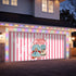 Wallace and Davis Kitschy Christmas Pink White Striped Garage Door Banner Backdrop - Mid Century Modern Gal