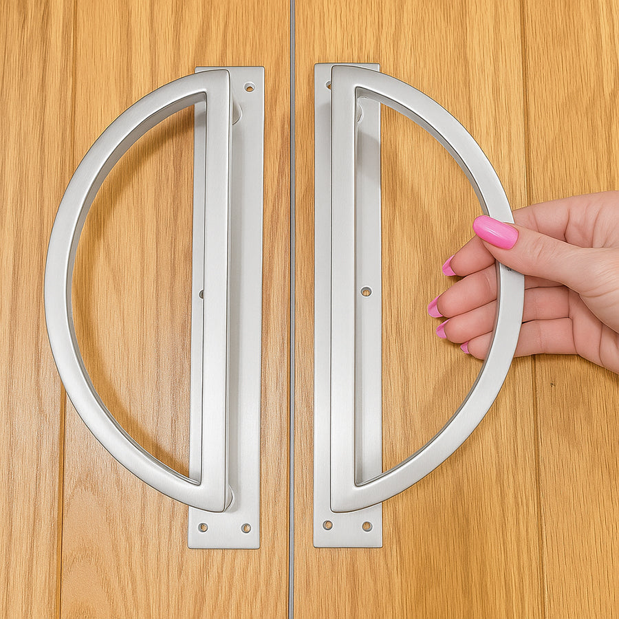 Modern Circular Door Pulls for Interior or Exterior Doors - sold as pair - Multiple Finishes Available