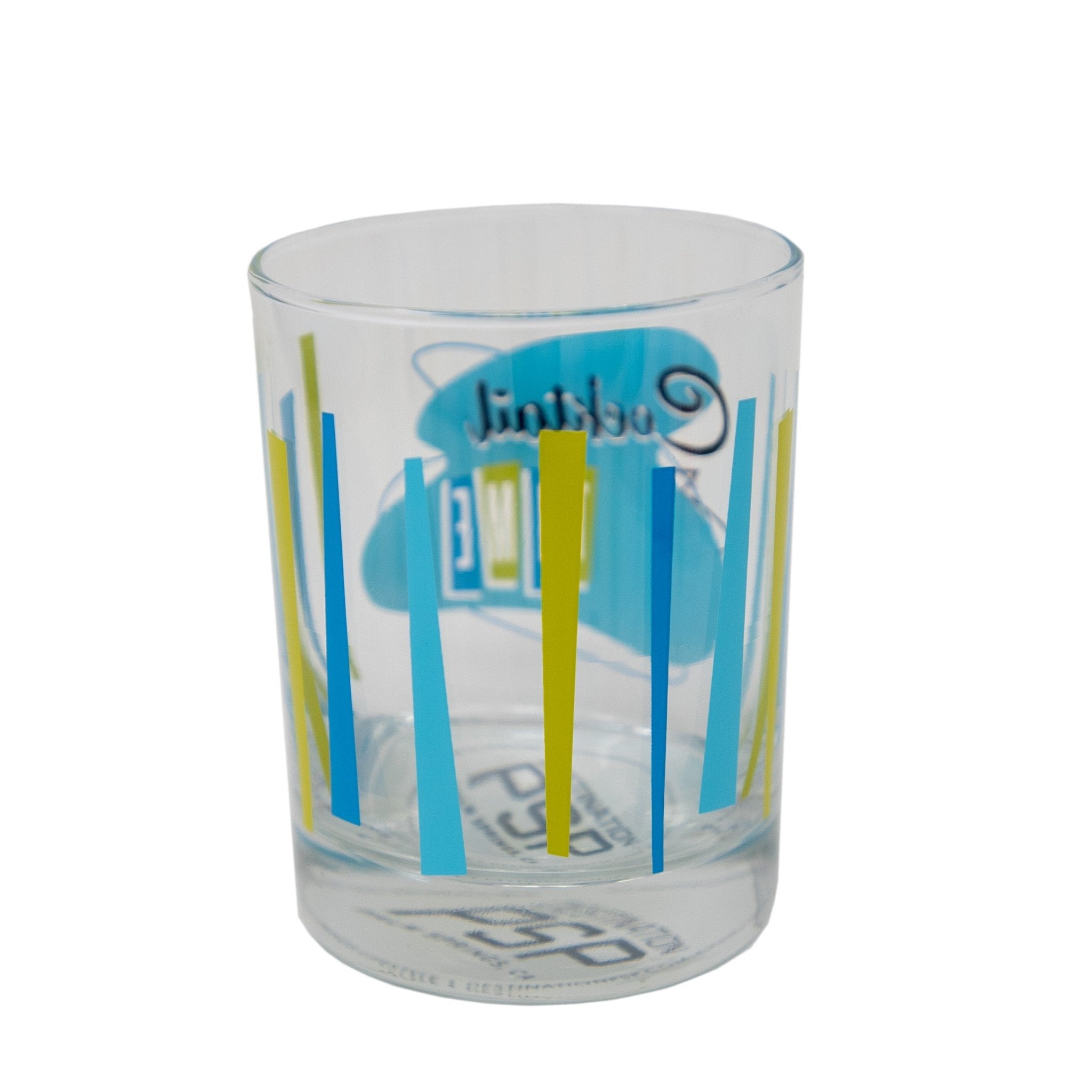 Cocktail Time Old Fashioned Glass Set of 4 - 14 oz Blue Green