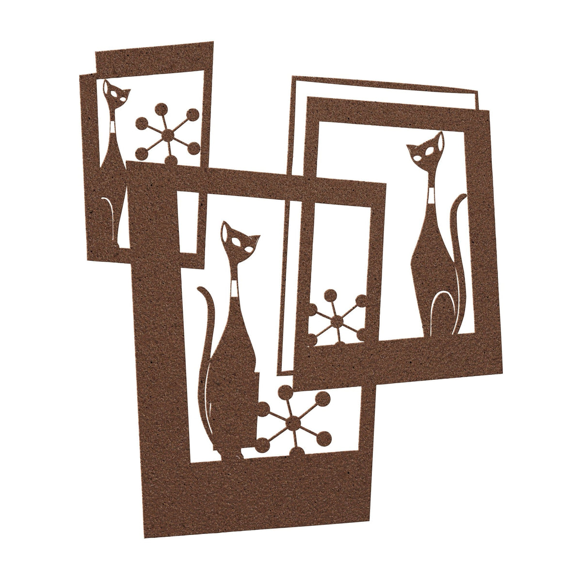 Atomic Cat, three cats starburst Wall Art Copper / 12 Inch