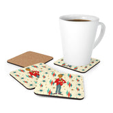 Mid Century Modern Franciscan Starburst, Retro Dude, Mod Man, Corkwood Coaster Set Home Decor Cork / 3.75" × 3.75" / Square