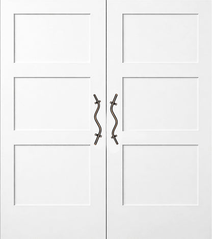 12" Contemporary Curved Door Pulls | Solid Steel | Pair - Mid Century Modern Gal
