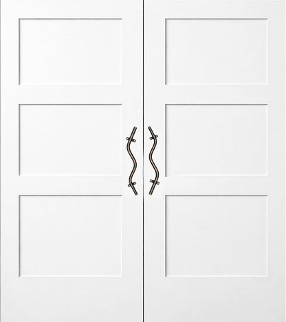 12" Contemporary Curved Door Pulls | Solid Steel | Pair - Mid Century Modern Gal