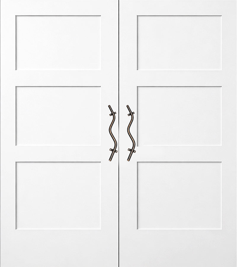 12" Contemporary Curved Door Pulls | Solid Steel | Pair - Mid Century Modern Gal