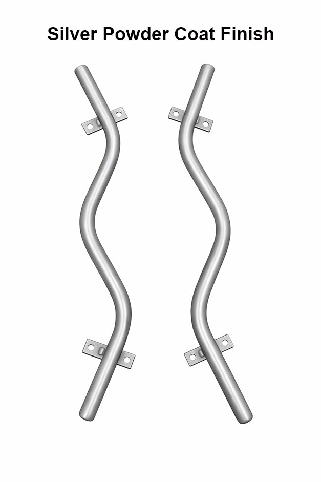 12" Contemporary Curved Door Pulls | Solid Steel | Pair - Mid Century Modern Gal