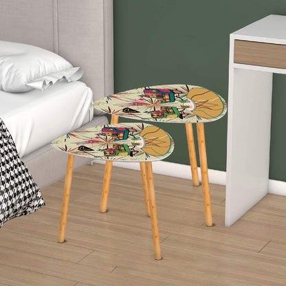 Mid Century Modern Atomic Cat, Book Lover, Book Gal, Retro Mod Nesting Tables - Mid Century Modern Gal