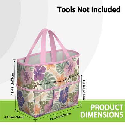 Retro Tropical Tiki Summer, Hawaiian Hibiscus Purple Garden Tool Bag - Mid Century Modern Gal