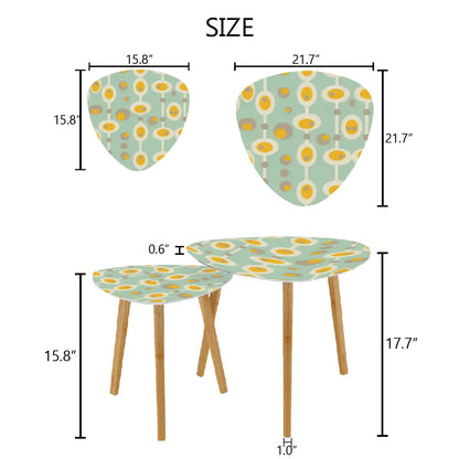 Mid Mod Groovy Retro Nesting Tables, Mint Green, Mustard Yellow MCM Furniture - Mid Century Modern Gal