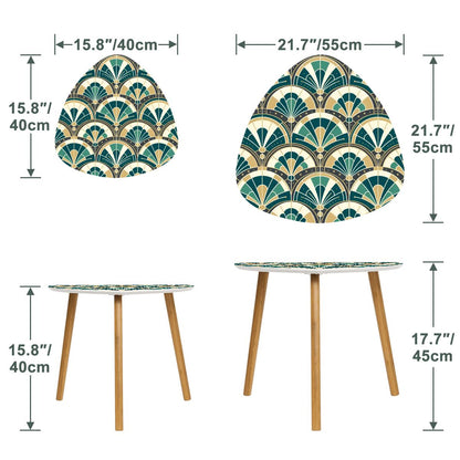 Art Deco Peacock Inspired Nesting Tables - Mid Century Modern Gal