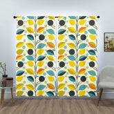 Mid Century Modern Scandinavian Yellow, Aqua, Orange, Mid Mod Retro Window Curtains (two panels) - Mid Century Modern Gal