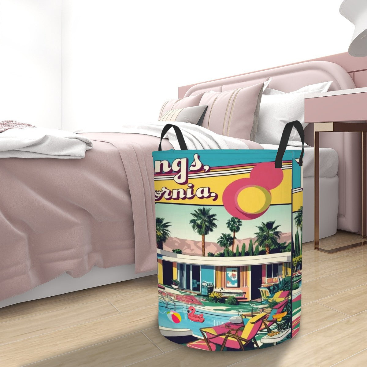 Mid Century Modern Flamingo Palm Springs California Laundry Basket - Mid Century Modern Gal