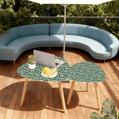 Art Deco Peacock Inspired Nesting Tables - Mid Century Modern Gal