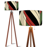 Bauahaus Mid Century Modern Black Green Cream Geometric Retro Tripod Floor Lamp - Mid Century Modern Gal