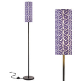Art Deco Colorful Abstract Floor Lamp | Lavender Purple And White Mid Century Modern Lighting - Mid Century Modern Gal