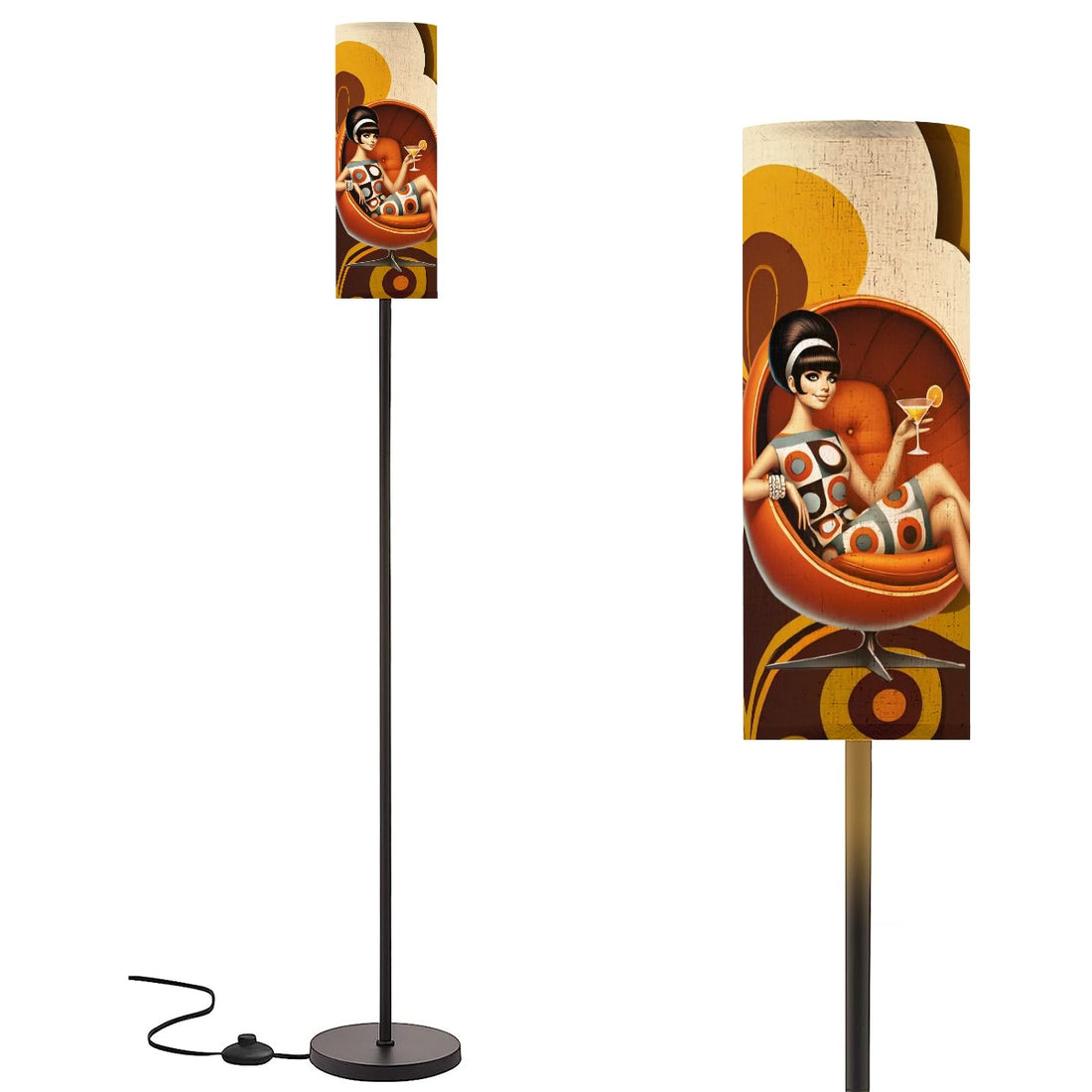 Mid Century Modern Groovy Mod Gal, Retro 60s Modern Floor Lamp - Mid Century Modern Gal