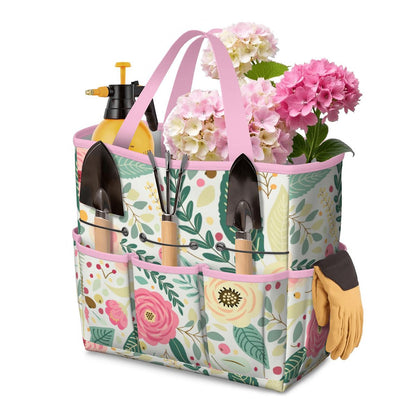 Floral Pink Mid Century Modern Garden Tool Bag - Mid Century Modern Gal