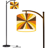 70s Retro Groovy Brown, Orange Yellow, Mid Century Modern Arc Floor Lamp - Mid Century Modern Gal