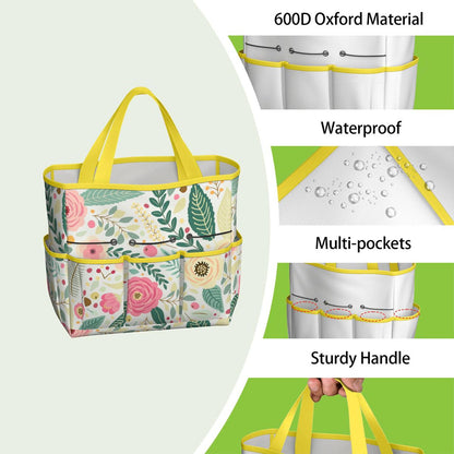 Floral Pink Mid Century Modern Garden Tool Bag