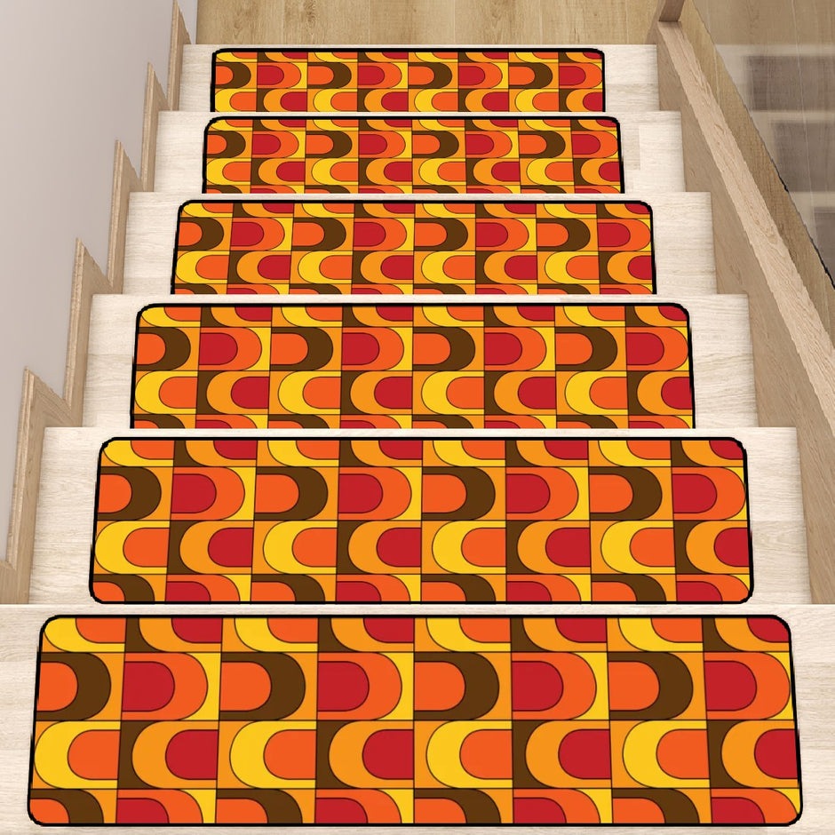 Mid Century Modern Peel And Stick Designed Stair Risers And Treads ...