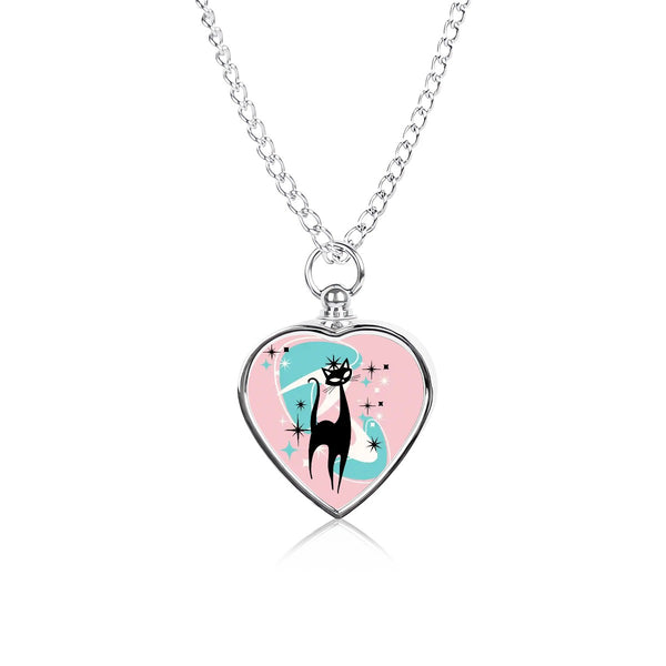 Atomic Cat Retro Sentimental Pet Ashes Necklace