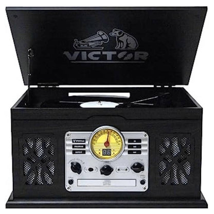 Wholesale Victor State 7-in-1 Wood Music Center with 3-Speed Turntable