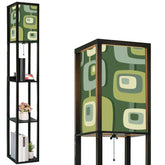 Mid Century Modern Geometric Mod Designed Floor Lamp with Shelves - Mid Century Modern Gal