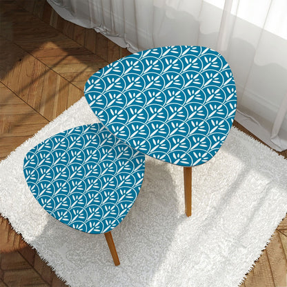 Mid Century Modern Nesting Tables | Stylish Art Deco Blue Teal And White MCM Side Tables - Mid Century Modern Gal