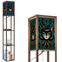 Vintage Halloween Black Cat Sexy Sexton Mid Century Modern Blue Floor Lamp with Shelves - Mid Century Modern Gal