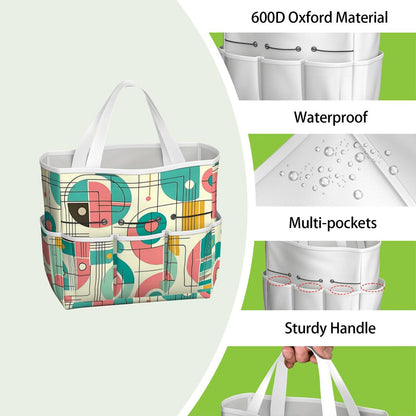 Mid Century Modern Bauhaus Designed Pink, Teal, Yellow Garden Tool Bag - Mid Century Modern Gal