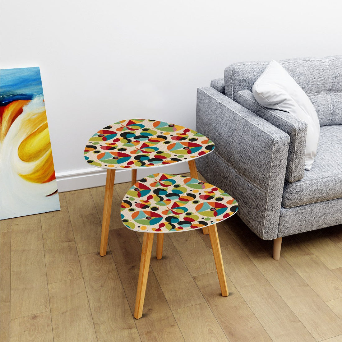 Mid Century Modern Groovy Orbs, Colorful Funky Retro Nesting Tables - Mid Century Modern Gal