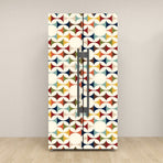 Mid Mod Scandinavian Geometric Modern Danish Self Adhesive Refrigerator Wrap Set