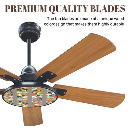 Mid Mod Scandinavian Floral Modern Danish Ceiling Fan With Light - Mid Century Modern Gal