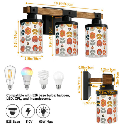 Modern Scandinavian Flower Orange Yellow Mod Bathroom Vanity Light Fixture - Mid Century Modern Gal
