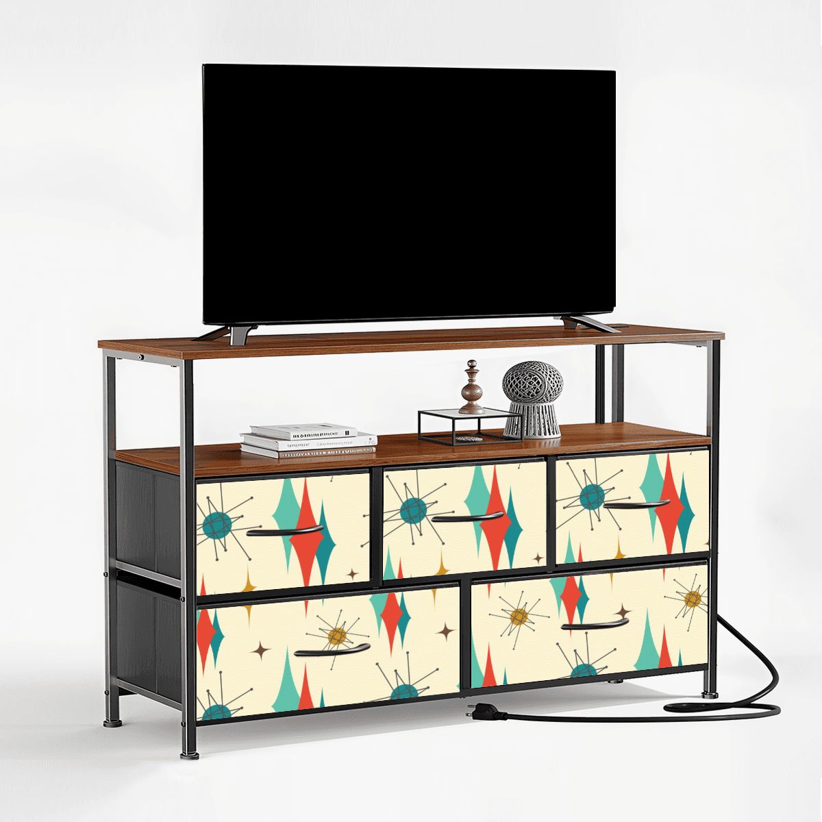 Franciscan Starburst Atomic Mid Mod TV Stand Media Console - Mid Century Modern Gal