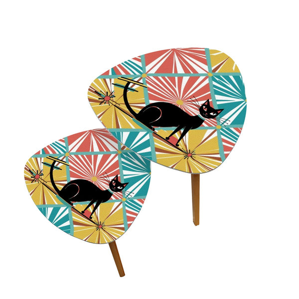 Atomic Cat Mid Century Modern Nesting Tables, Side Tables, Livingroom Bedroom Retro Decor