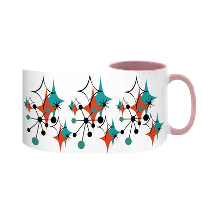 Mid Century Modern Atomic Starburst Sputnik Designed Large Colorful Mug (15oz)