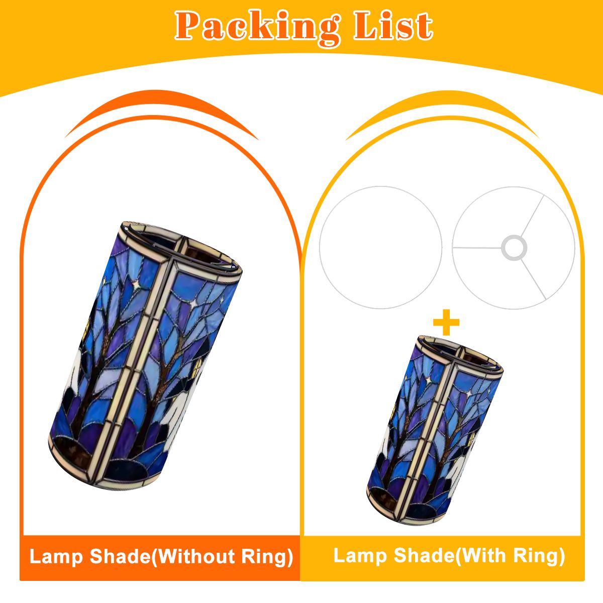 Halloween Stained Glass Style Ghost Haunted House Lamp SHADE ONLY - For Arc Floor Lamps Only