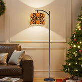 Groovy Retro Record Players, Brown Orange Yellow, Arc Floor Lamp - Mid Century Modern Gal